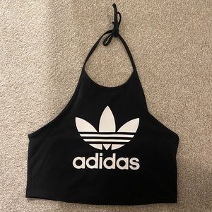 Black Adidas Cropped Halter Top